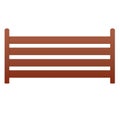 Wood fence 3D render illustration side view isolated on white background Royalty Free Stock Photo