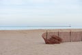 Wood Fence on an Empty Oak Street Beach along Lake Michigan in Chicago Royalty Free Stock Photo