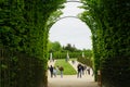 A wood fence in the gardens of Versailles