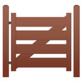Wood fence gate barrier 3D render illustration side view isolated on white background Royalty Free Stock Photo