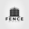 wood fence or wooden gate logo vector illustration design. Royalty Free Stock Photo