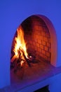 Wood fired furnace in Himachal home in north india