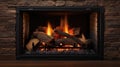 wood fireplace insert Royalty Free Stock Photo