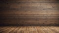 Wood floor and brick wall for Vintage wallpaper Royalty Free Stock Photo