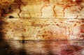 Wood, floor and closeup on texture with detail of grain and pattern in material on ground in background. Wooden, board Royalty Free Stock Photo