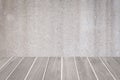 Wood floor and concrete wall texture Royalty Free Stock Photo