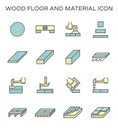 Wood floor material icon