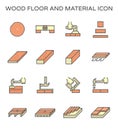 Wood floor material icon