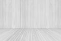 Wood floor perspective view on wooden texture wall in light white grey color background for sauna room interior Royalty Free Stock Photo