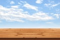 Wood Floor stripes and blue sky background Royalty Free Stock Photo