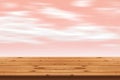 Wood Floor stripes and pink sky background Royalty Free Stock Photo