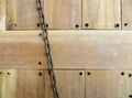 Wood floor surface w/ chain Royalty Free Stock Photo