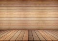 Wood floor and wall, empty room for background. Big empty room in grange style with wooden floor Royalty Free Stock Photo