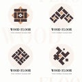 Wood flooring company logos. Wood flooring company logos in flat style for website. Editable vector template of wood