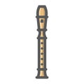 Wood flute filled outline icon, music