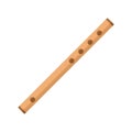 Wood flute icon, flat style