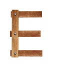 Wood font, wooden plank font letter A to Z, 1 to 10 letters made out of wooden planks