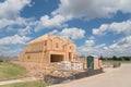 Wooden frame house under construction Pearland, Texas, USA Royalty Free Stock Photo