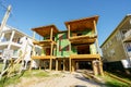 Wood frame house under construction in Wrightsville Beach North Carolina USA Royalty Free Stock Photo