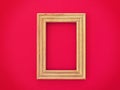 Wood frame on red background for Christmas and New Year and Chinese new year