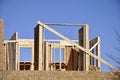 Wood framing for home construction Royalty Free Stock Photo