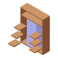 Wood furniture icon isometric vector. Making process