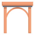 Wood garden arch icon cartoon vector. Fence gazebo