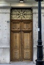 Wood gate, Traditional architecture of the center of the Spanish Royalty Free Stock Photo