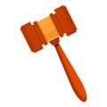 Wood gavel icon, cartoon style Royalty Free Stock Photo