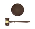 Wood gavel and round sound block