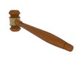 Wood gavel on white background