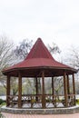 Wood gazebo in the park