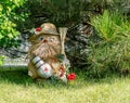 Wood goblin sitting under the tree waiting new year.