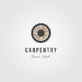 Wood grinding carpentry logo vector icon illustration