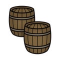 2 Wood Gunpowder Wine Beer Barrels Royalty Free Stock Photo