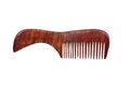 Wood hair comb isolated