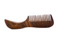 Wood hair comb isolated