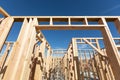 Wood Home Framing Abstract At Construction Site Royalty Free Stock Photo