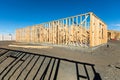 Wood Home Framing Abstract At Construction Site Royalty Free Stock Photo