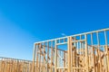 Wood Home Framing Abstract At Construction Site Royalty Free Stock Photo