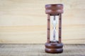 Wood hourglass countdown start Royalty Free Stock Photo