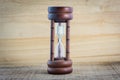 Wood hourglass countdown start Royalty Free Stock Photo