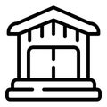 Wood house icon outline vector. Cambodia city