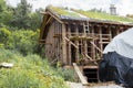 Wood house skelet under construction