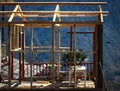 Wood house framework under construction Royalty Free Stock Photo