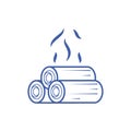 Isolated wood energy icon line design