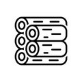 Black line icon for Wood, lumber and piece Royalty Free Stock Photo