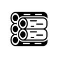 Black solid icon for Wood, bundle and piece Royalty Free Stock Photo