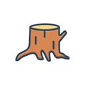 Color illustration icon for Wood, lumber and cut Royalty Free Stock Photo