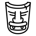 Wood idol mask icon, outline style Royalty Free Stock Photo